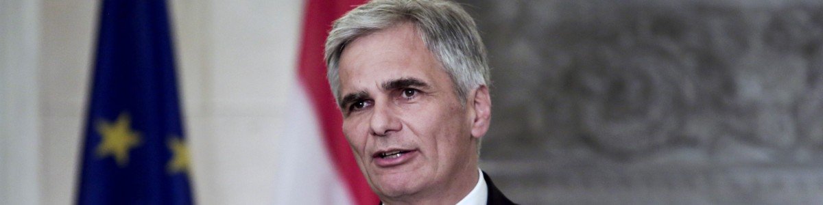 Austrian Chancellor Werner Faymann delivers a speech during a joint press conference following his meeting with the Greek Prime Minister at the Maximou hall in Athens on June 17, 2015. Greek Prime Minister Alexis Tsipras warned European creditors on June 17 that their insistence on slashing pensions would scupper all hope for a default-saving agreement, and that they would have to accept the burden of the consequences. AFP PHOTO / ANGELOS TZORTZINIS (Photo credit should read ANGELOS TZORTZINIS/AFP/Getty Images)