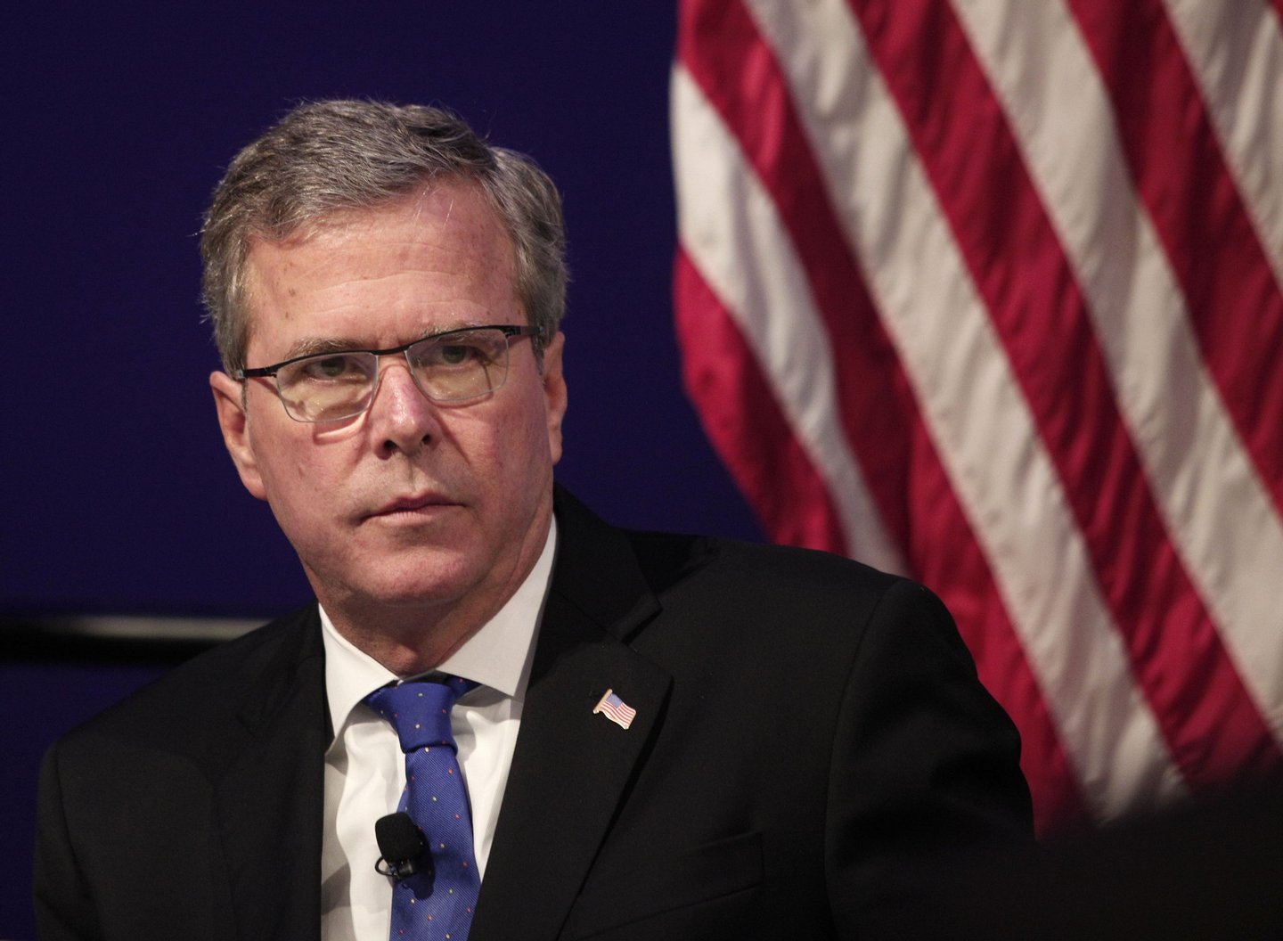 DETROIT, MI - FEBRUARY 4: Former Florida Governor Jeb Bush waits to speak at the Detroit Economic Club February 4, 2015 in Detroit, Michigan. Bush, the son of former republican President George H.W. Bush and the brother of former republican President George W. Bush, is considering becoming a republican candidate for the 2016 presidential election. (Photo by Bill Pugliano/Getty Images)