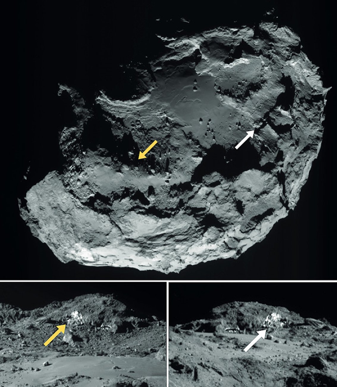 Rosetta-detecta-el-hielo-de-agua-expuesto-sobre-el-cometa-67P_image800_ESA_1