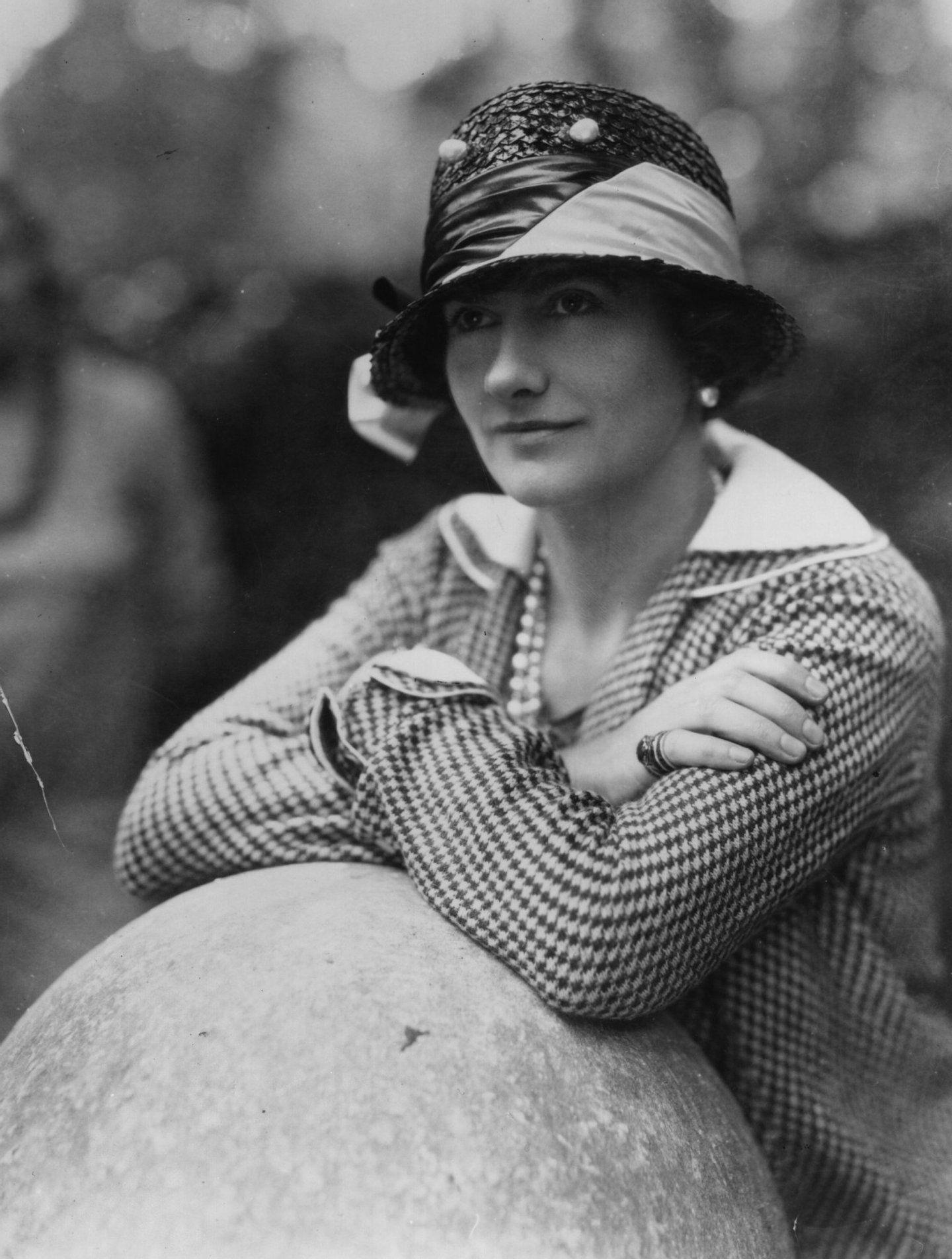 Gabrielle Chanel, known as Coco (1883 - 1971), top French couturier, at Fauborg, St Honore, Paris. (Photo by Sasha/Getty Images)