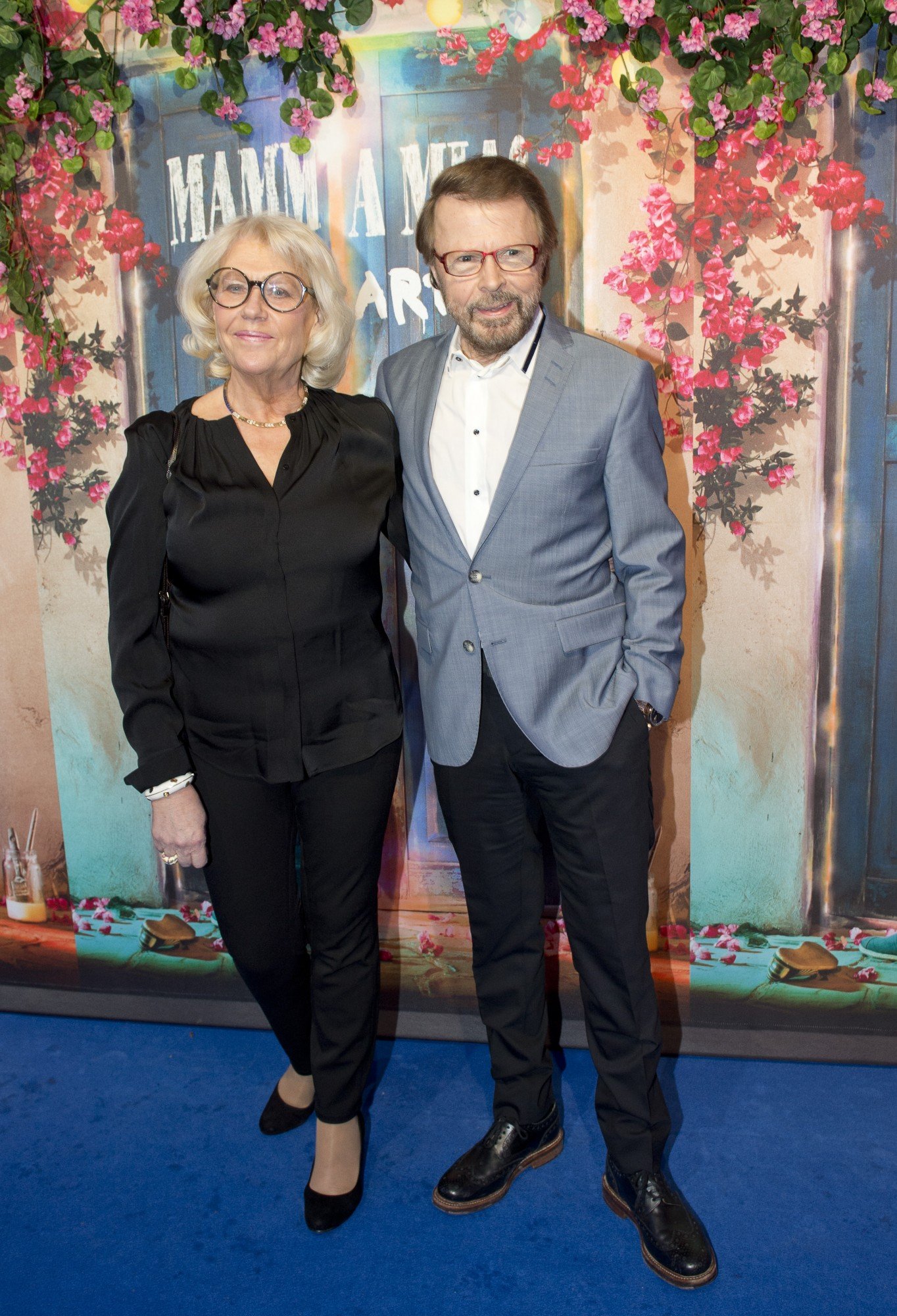 Bjorn Ulvaeus (R), a member of Swedish disco group ABBA attends the opening of "Mamma Mia! The party", a new restaurant in Stockholm where people can eat while watching a show based on ABBA's songs on January 20, 2016 in Stockholm. / AFP / JONATHAN NACKSTRAND (Photo credit should read JONATHAN NACKSTRAND/AFP/Getty Images)