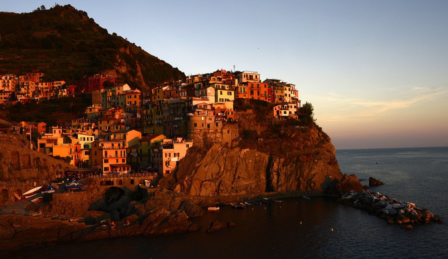A general view shows the village of Manarola in the "Cinque Terre" area on September 23, 2013. Wine picking is atypical due to the steep land, close to 50 degrees in some areas. AFP PHOTO / OLIVIER MORIN (Photo credit should read OLIVIER MORIN/AFP/Getty Images)