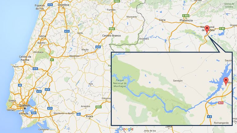 LocalizaÃ§Ã£o da Central Nuclear de Almaraz, a 100 quilÃ³metros da fronteira - Google Maps