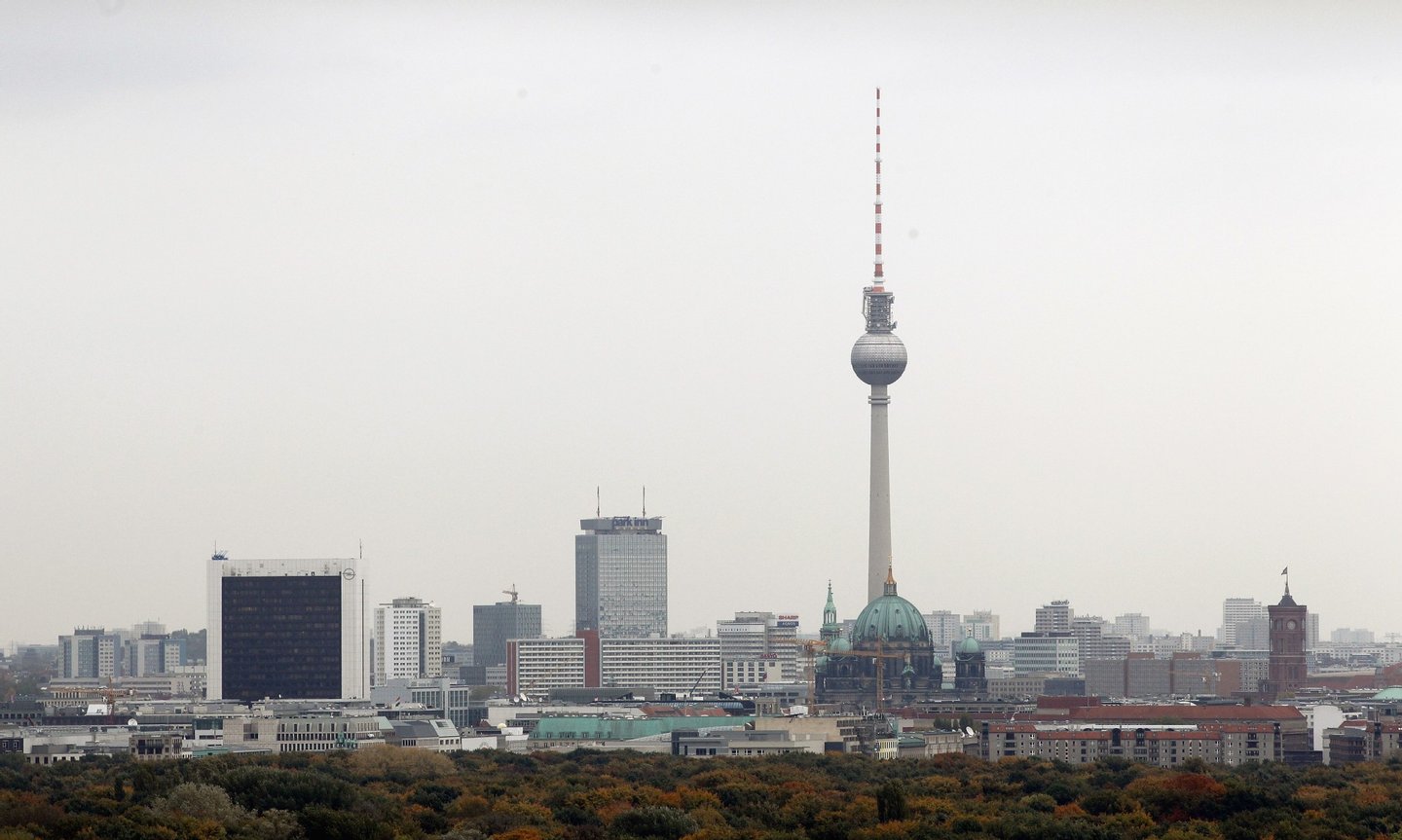 BERLIN - OCTOBER 22: City landmarks as the Berlin television tower (TV) are pictured on October 22, 2010 in Berlin, Germany. (Photo by Andreas Rentz/Getty Images)