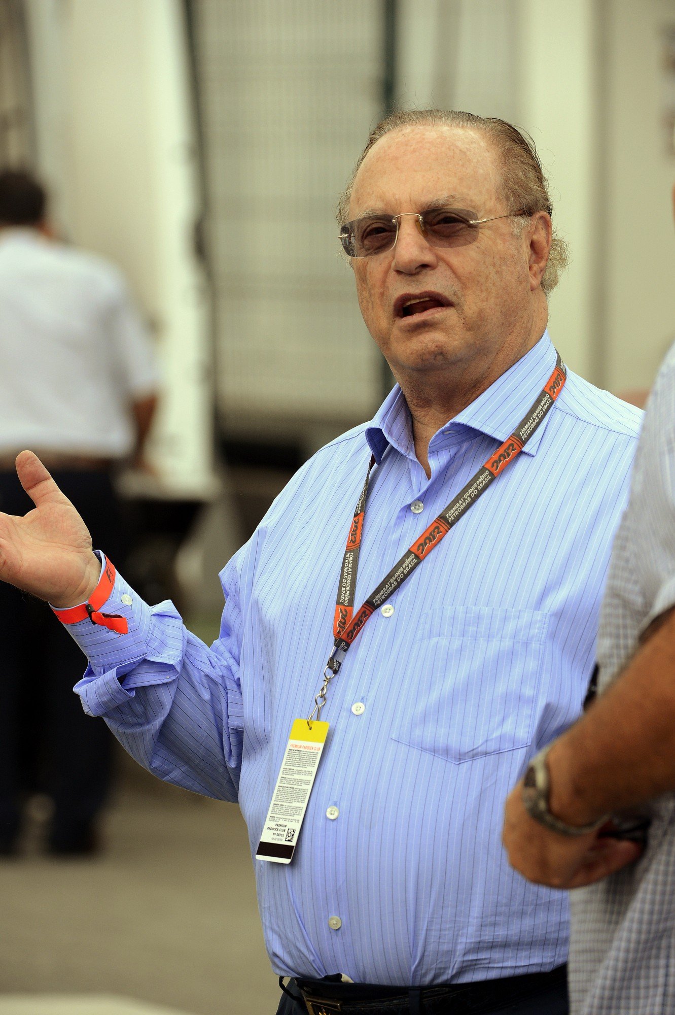 Brazilian politician Paulo Maluf is seen at the Interlagos race track during the free practices on November 24, 2012 in Sao Paulo, Brazil. AFP PHOTO/YASUYOSHI CHIBA (Photo credit should read YASUYOSHI CHIBA/AFP/Getty Images)