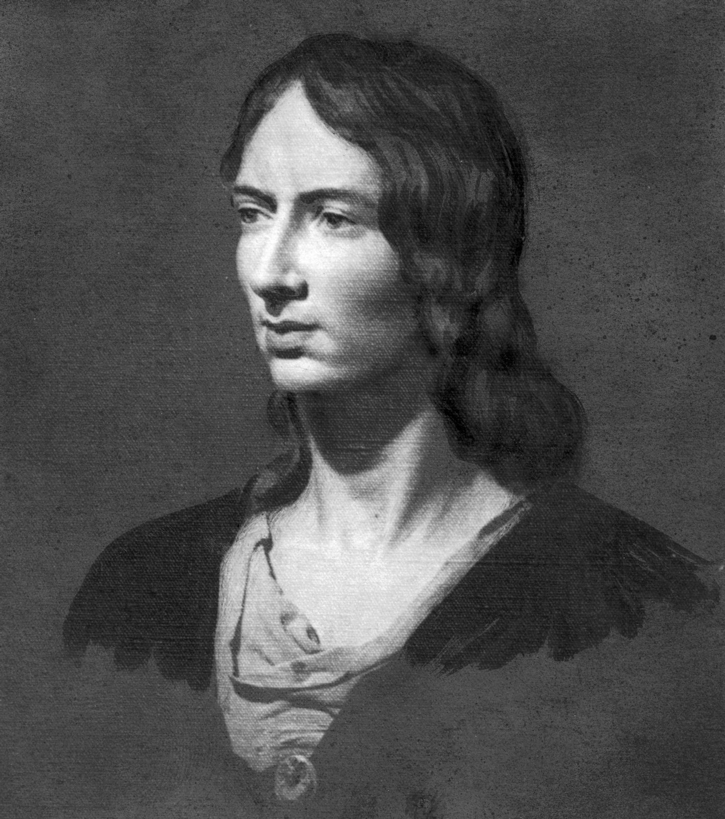 An oil painting of Emily Bronte (1818 - 1848), authoress of the novel 'Wuthering Heights,' published in 1847. (Photo by Hulton Archive/Getty Images)