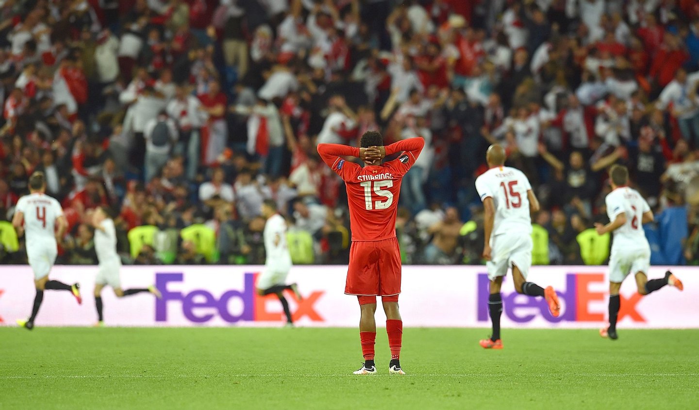 BASEL, SWITZERLAND - MAY 18: (THE SUN OUT, THE SUN ON SUNDAY OUT) Daniel Sturridge of Liverpool dejected during the UEFA Europa League Final match between Liverpool and Sevilla at St. Jakob-Park on May 18, 2016 in Basel, Switzerland. (Photo by Andrew Powell/Liverpool FC via Getty Images)