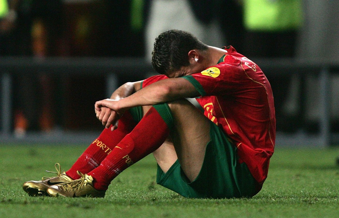 LISBON, PORTUGAL - JULY 4: Cristiano Ronaldo of Portugal in tears after the UEFA Euro 2004, Final match between Portugal and Greece at the Luz Stadium on July 4, 2004 in Lisbon, Portugal. (Photo by Ben Radford/Getty Images) *** Local Caption *** Cristiano Ronaldo