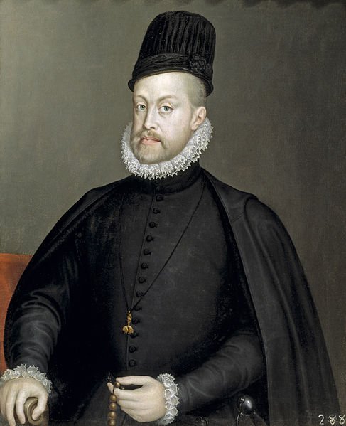 Filipe II de Espanha, retratado por Sofonisba Anguissola, em 1565. Filipe achava-se triplamente legitimado para tomar posse de Portugal â€“ â€œherdei-o, comprei-o e conquistei-oâ€ â€“ mas isso nÃ£o impediu Filipe IV de o perder