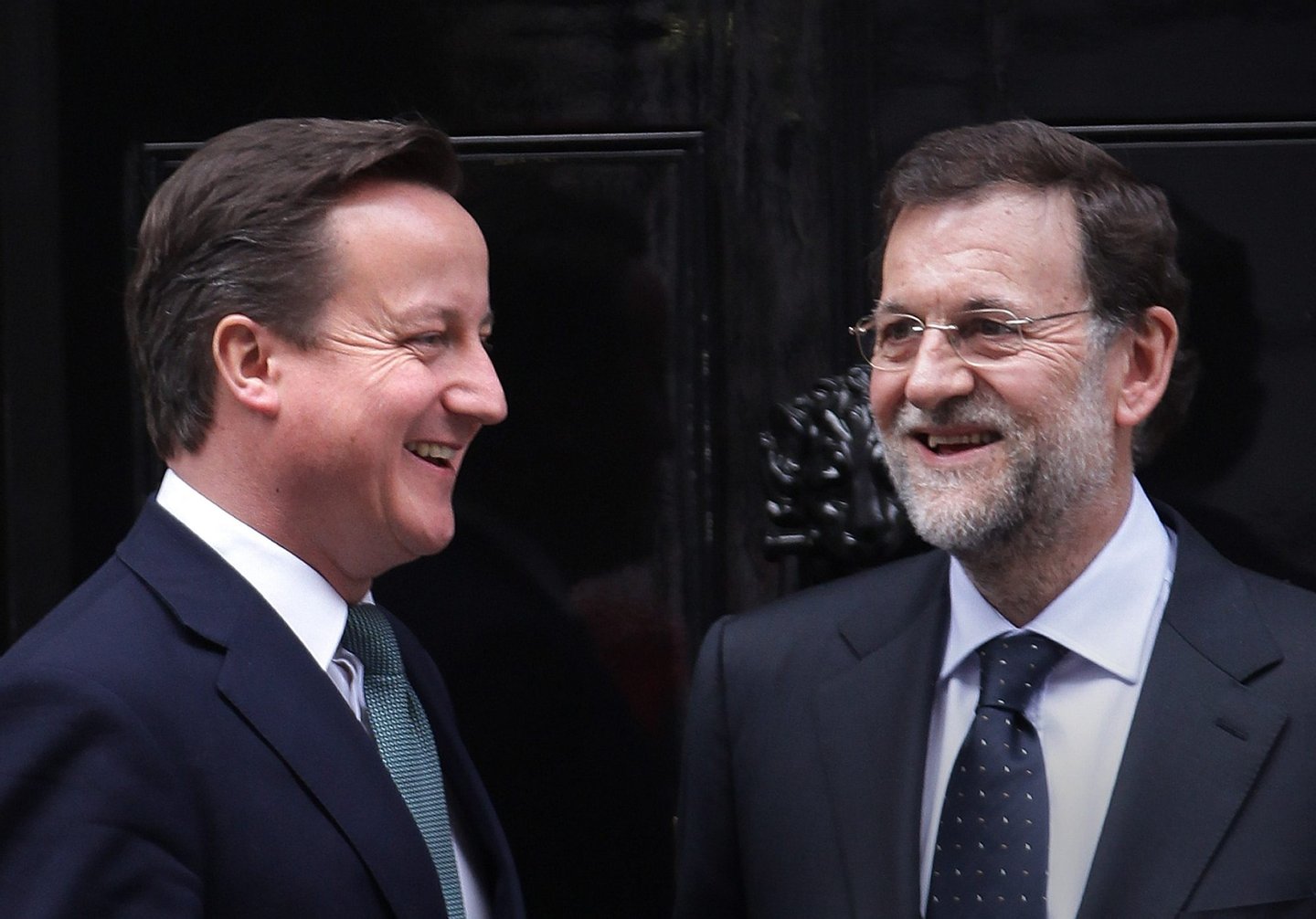LONDON, ENGLAND - FEBRUARY 21: Prime Minister David Cameron (L) meets with Spanish Prime Minister Mariano Rajoy at 10 Downing Street on February 21, 2012 in London, England. Mr Rajoy is expected to raise the issue of Gibraltar with Mr Cameron. (Photo by Peter Macdiarmid/Getty Images)