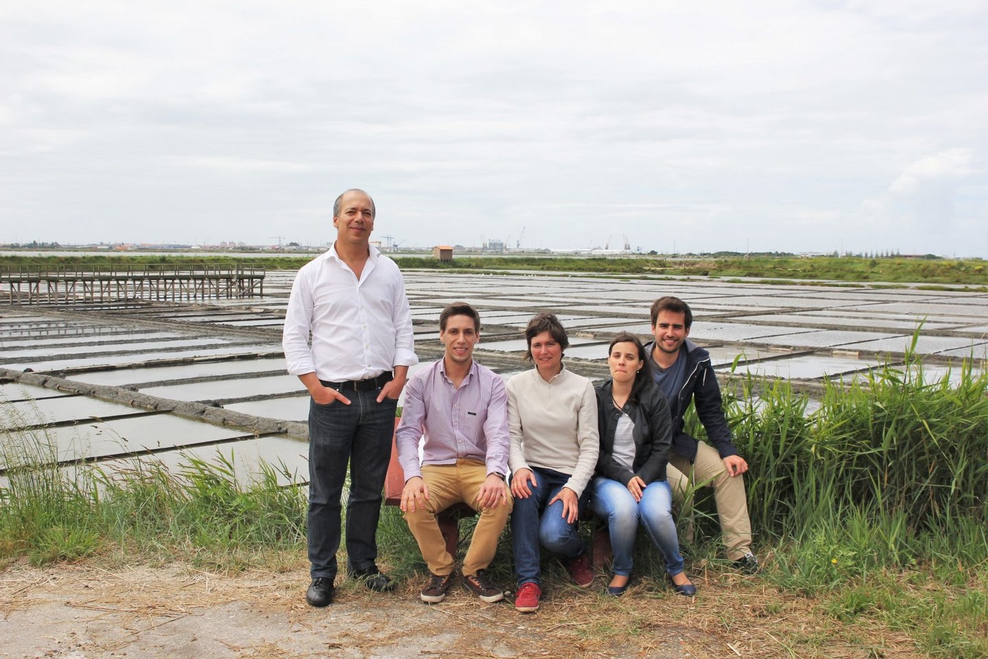 Os investigadores JoÃ£o Miguel Dias, Hugo Silva, Carina Lopes, Ana Picado e Renato Mendes, responsÃ¡veis pelo projeto da HidroRia.