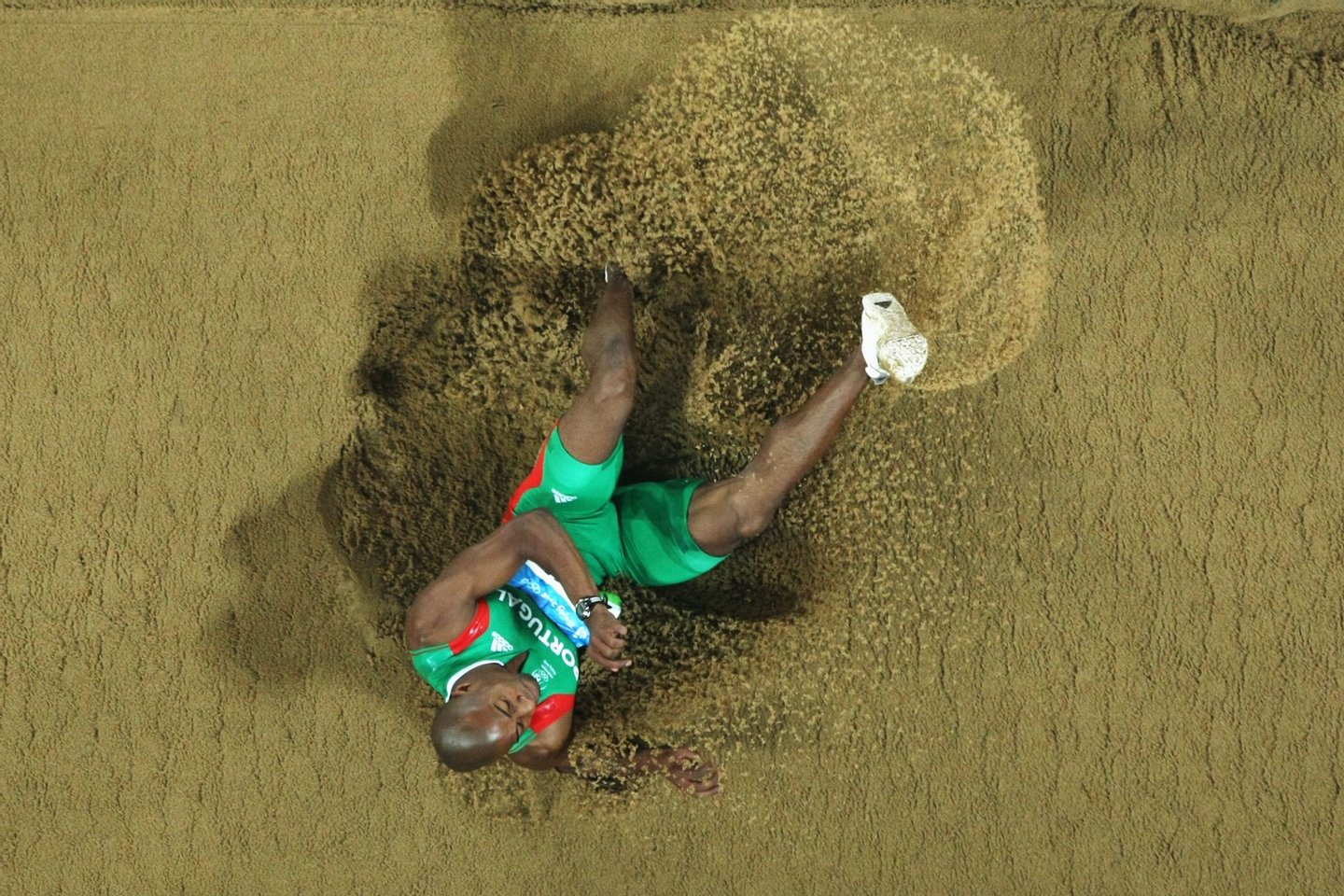 BEIJING - AUGUST 21: Nelson Evora of Portugal competes in the Men's Triple Jump Final held at the National Stadium during Day 13 of the Beijing 2008 Olympic Games on August 21, 2008 in Beijing, China. (Photo by Jed Jacobsohn/Getty Images)