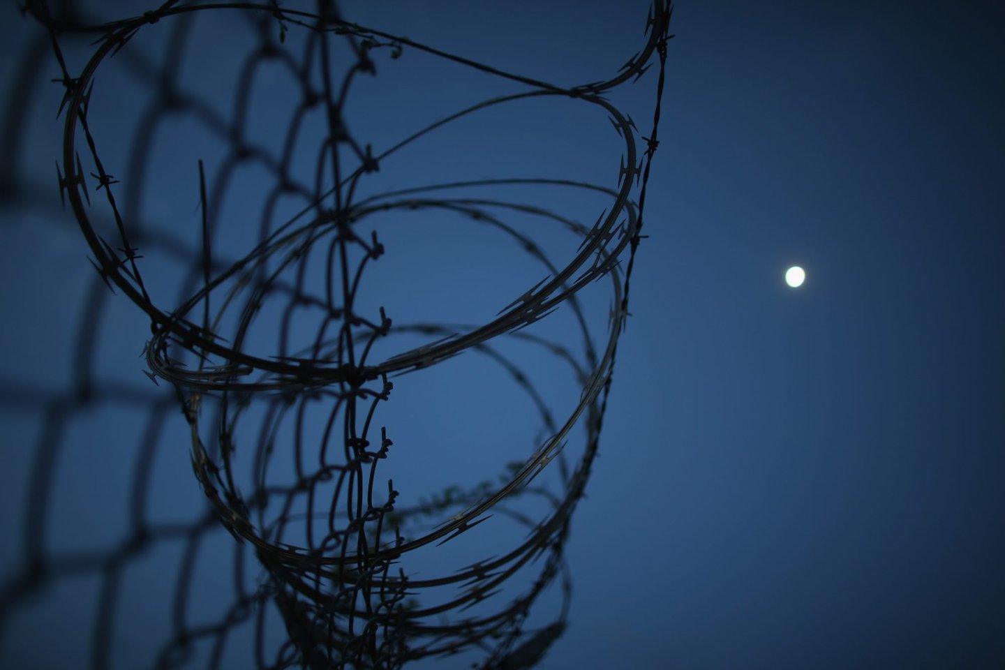 GUANTANAMO BAY, CUBA - JUNE 27: (EDITORS NOTE: Image has been reviewed by the U.S. Military prior to transmission.) Razor wire is seen on the fence around the currently closed Camp X-Ray which was the first detention facility to hold 'enemy combatants' at the U.S. Naval Station on June 27, 2013 in Guantanamo Bay, Cuba.The U.S. Naval Station at Guantanamo Bay, houses the American detention center for 'enemy combatants'. President Barack Obama has recently spoken again about closing the prison which has been used to hold prisoners from the invasion of Afghanistan and the war on terror since early 2002. (Photo by Joe Raedle/Getty Images)
