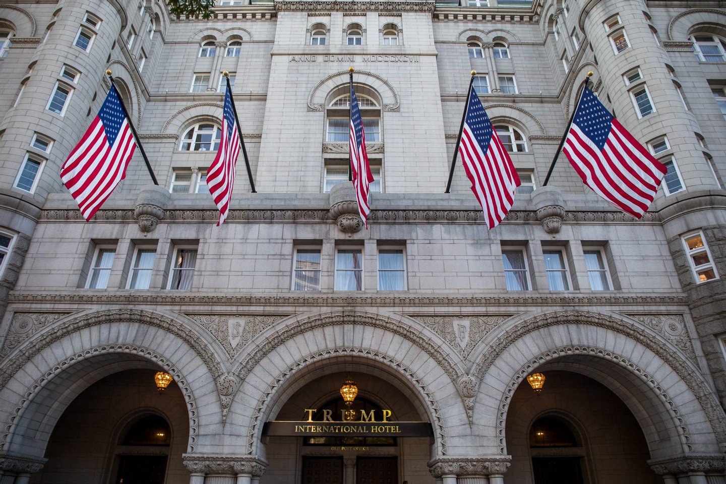 The Trump International Hotel, Washington is pictured before its grand opening October 26, 2016 in Washington, DC. / AFP / ZACH GIBSON (Photo credit should read ZACH GIBSON/AFP/Getty Images)