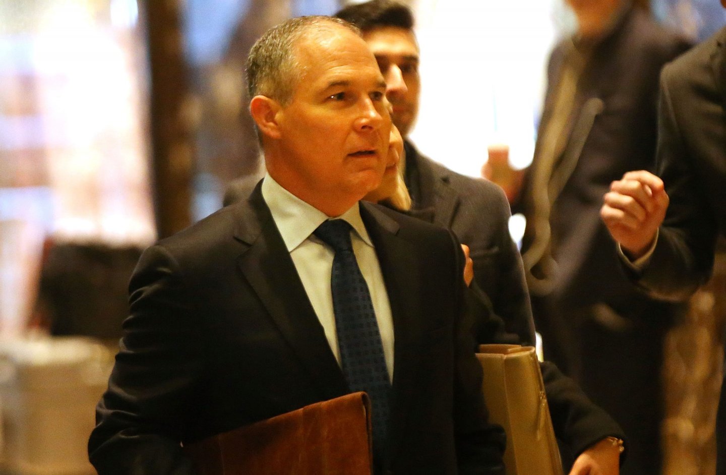 NEW YORK, NY - DECEMBER 07: Oklahoma Attorney General Scott Pruitt arrives at Trump Tower on December 7, 2016 in New York City. Potential members of President-elect Donald Trump's cabinet have been meeting with him and his transition team of the last few weeks. (Photo by Spencer Platt/Getty Images)