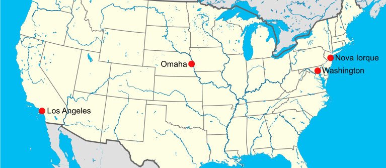 Localização de Omaha, no estado do Nebrasca, nos Estados Unidos da América.