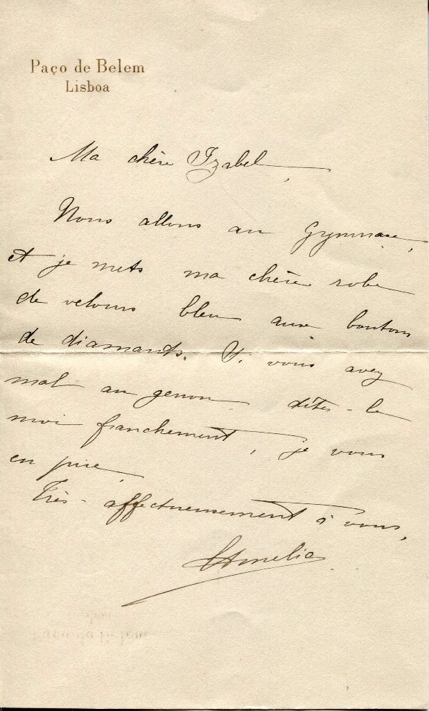 Carta Manuscrita - Rainha D. Amélia