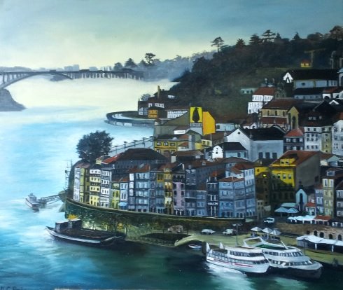 Amanhecer na Ribeira - Ãleo sobre Tela