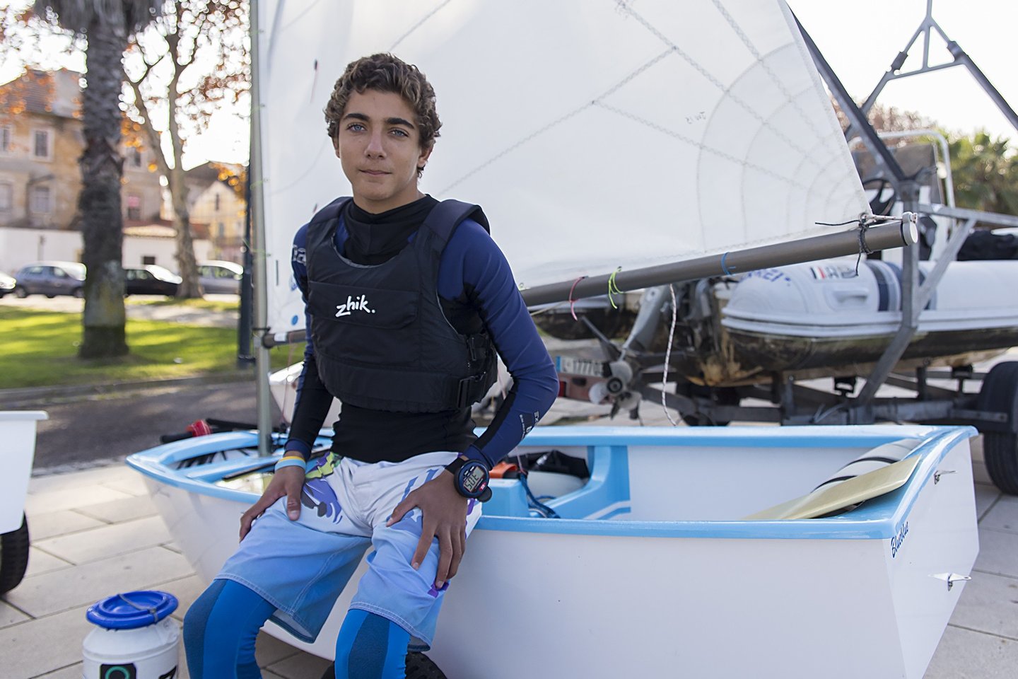 Manuel Ramos, com 13 anos, é praticante de vela