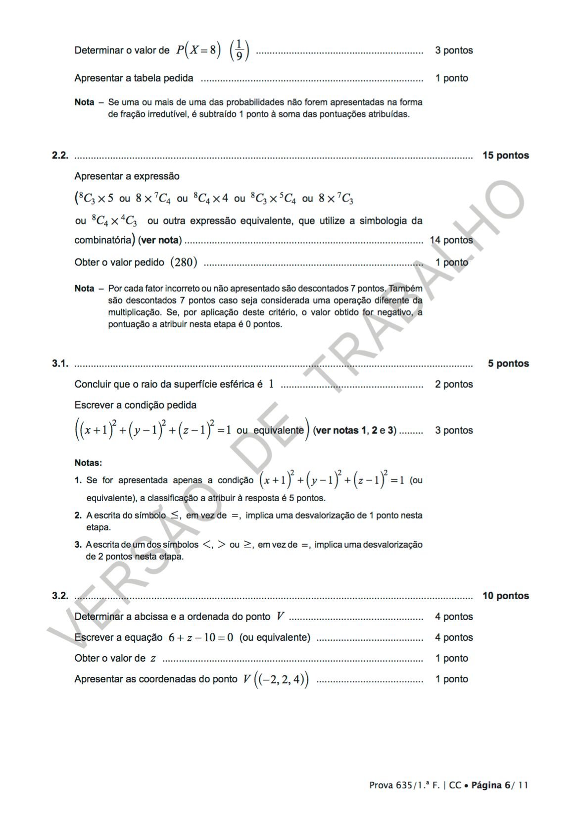 Aqui estão as soluções do exame de Matemática A - Observador