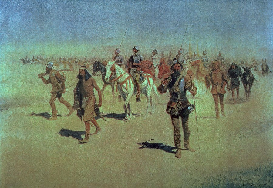 francisco-vasquez-de-coronado-making-his-way-across-new-mexico-frederic-remington