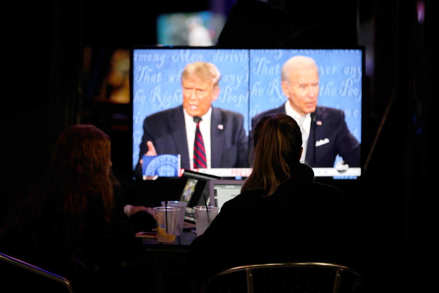 People watch the Trump-Biden debate