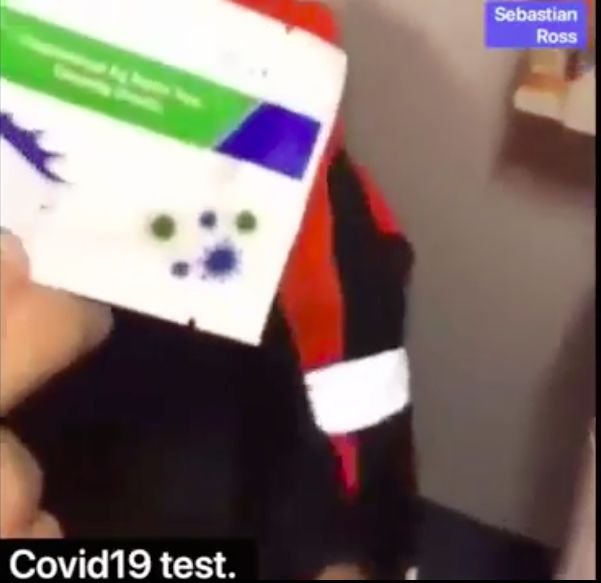 The viral video shows that the rapid covid-19 test came back positive in a juice sample.