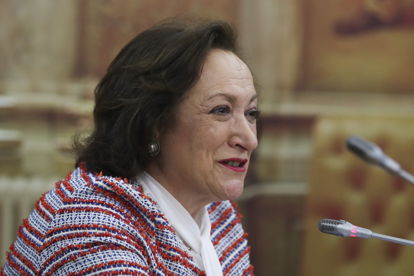 A ex-procuradora-geral da República, Joana Marques Vidal, durante a sua audição na Comissão Parlamentar de Inquérito sobre as consequências e responsabilidades políticas do furto do material militar ocorrido em Tancos, Assembleia da República, Lisboa, 19 de março de 2019. ANTÓNIO COTRIM/LUSA