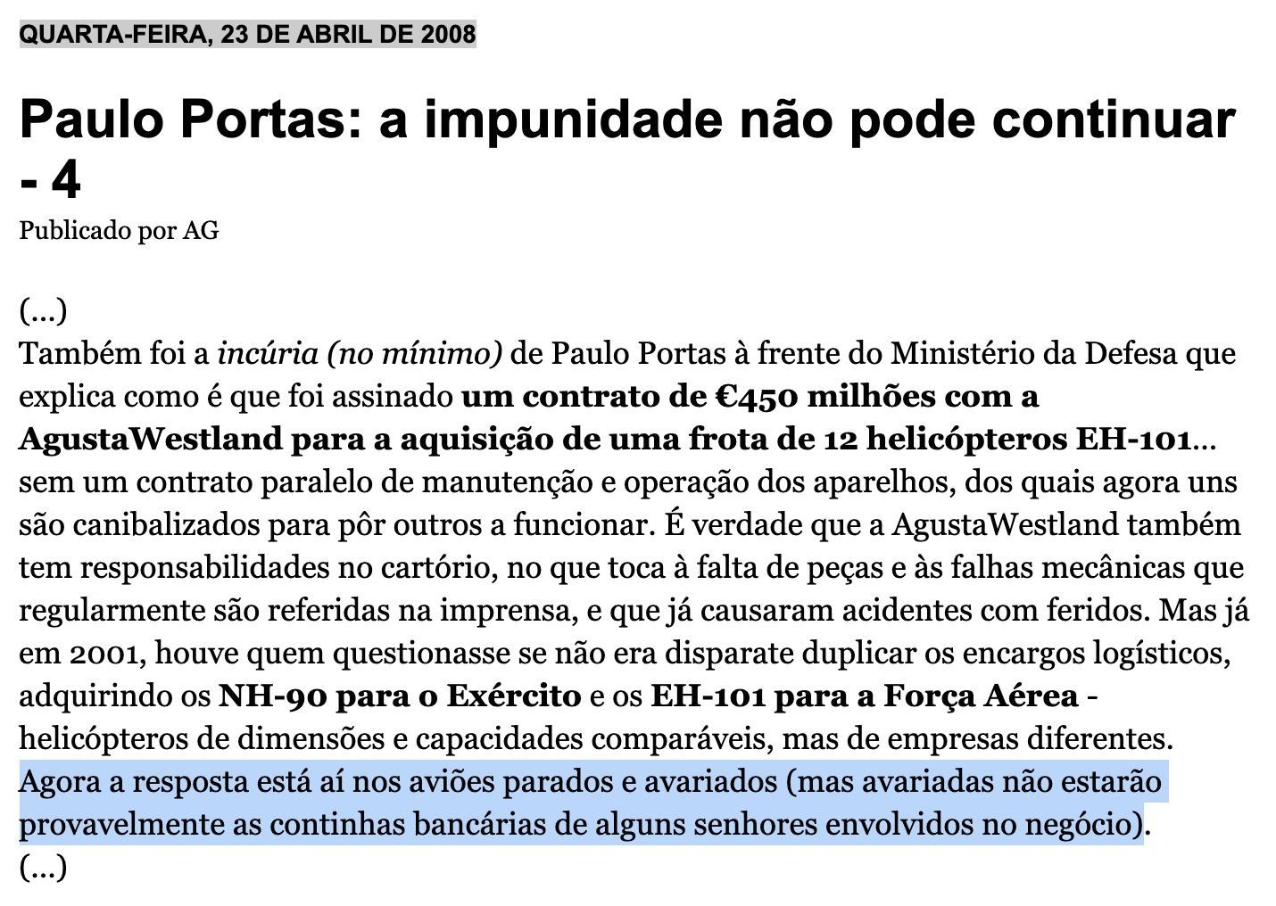 Imagem do texto publicado no blogue Causa Nossa