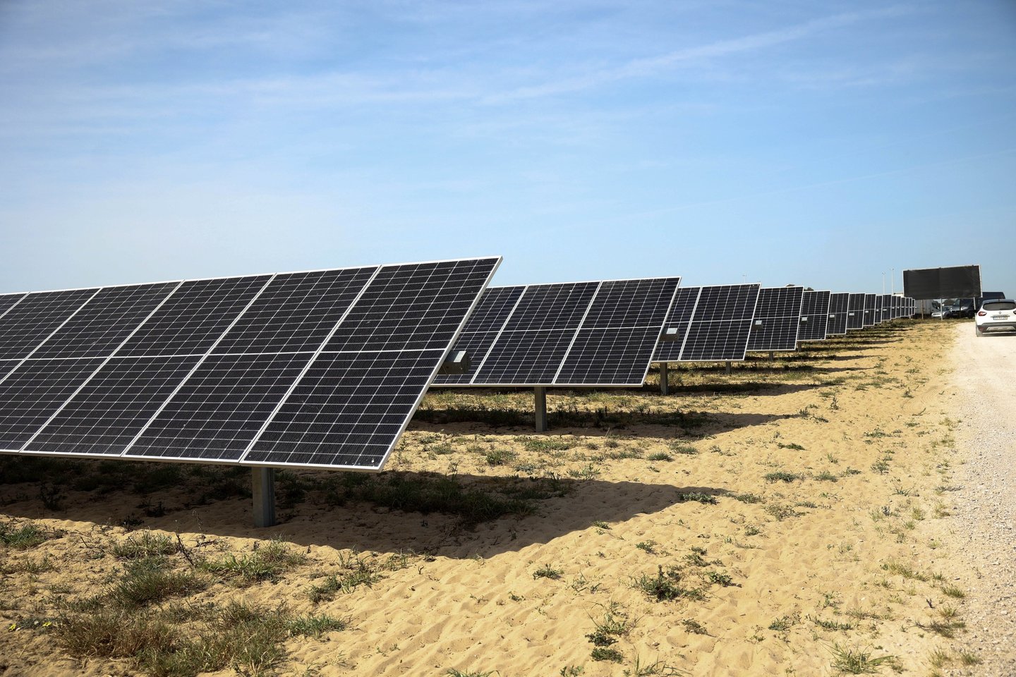 Central Solar Fotovoltaica de Pessegueiro, no dia da inauguração pelo ministro do Ambiente e Ação Climática, Duarte Cordeiro (ausente da fotografia), em Setúbal, 29 de março de 2023. ANTÓNIO COTRIM/LUSA