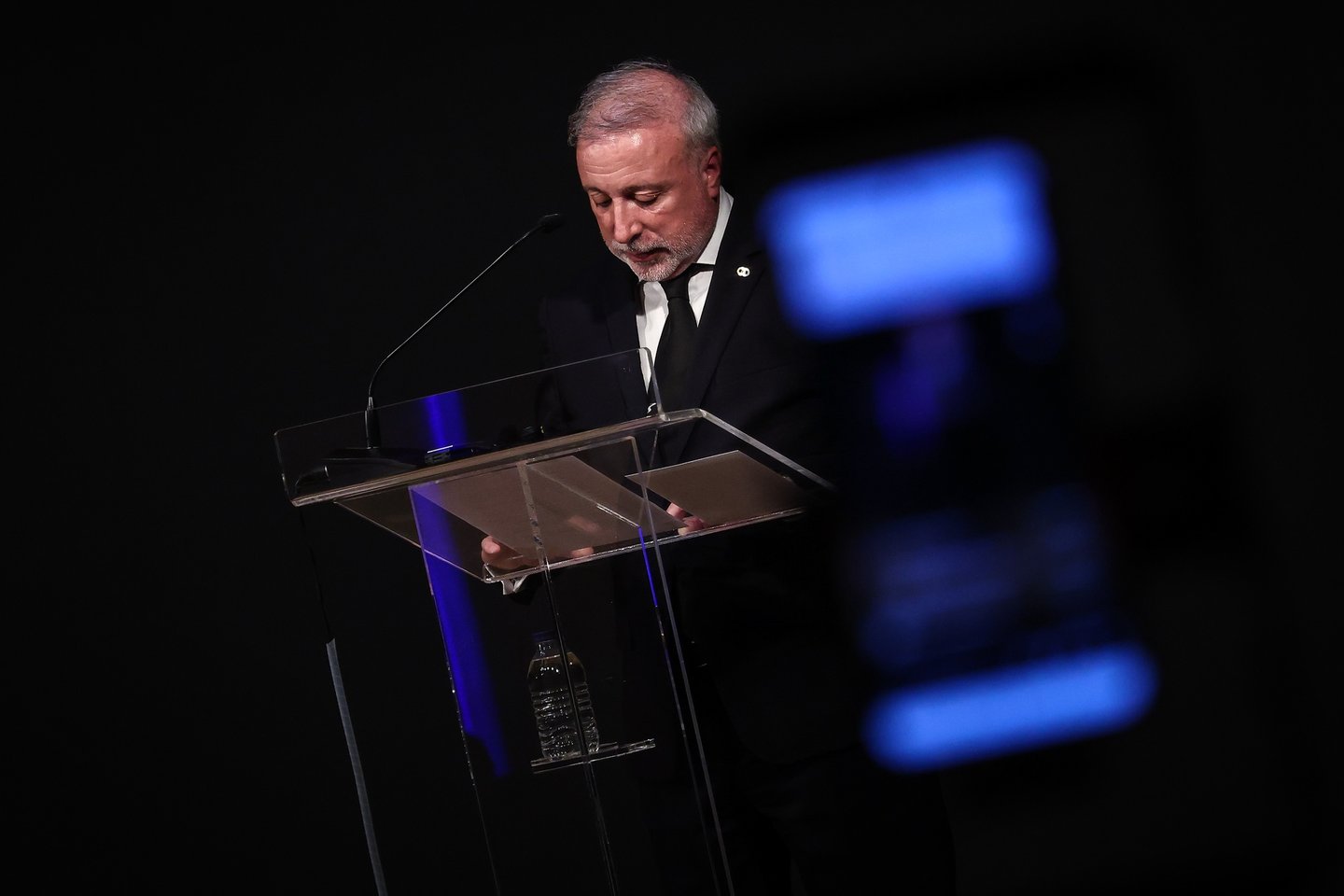 O presidente do Conselho de Administração da Carris, Pedro de Brito Bogas, em conferência de imprensa sobre o acidente no Ascensor da Glória, em Lisboa, 04 de setembro de 2025. RODRIGO ANTUNES/LUSA